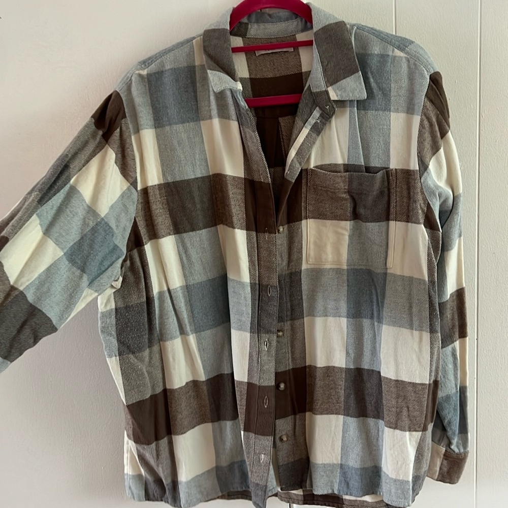 Madewell Brown and Blue Buffalo Plaid Flannel